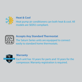 Air-Con 1.5 - 5 Ton 14.3 SEER2 Air-Con Saturn Series Heat Pump Air Conditioner System Multi Positional - ATSEM4H4T18/ATSCV4H4T18