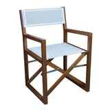 Whitecap Director's Chair w/White Batyline Fabric - Teak - 63061 - CW89262