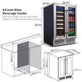 Blemished BODEGAcooler 24"19 Bottles and 57 Cans Wine and Beverage Refrigerator - JC-115DR