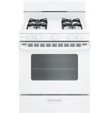 HOTPOINT 30" Free-Standing Gas Range with Cordless Battery Ignition - RGBS200DMWW-KT