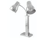 Spring USA 2792-6E Double Heat Lamp with 120-volt receptacle, Stainless Steel, with adjustable neck, Polished, bulbs included, 120 volts - SP27926E