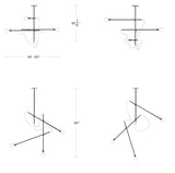 Workstead 3 Arm Industrial Chandelier - WS-IND-C-HB-110