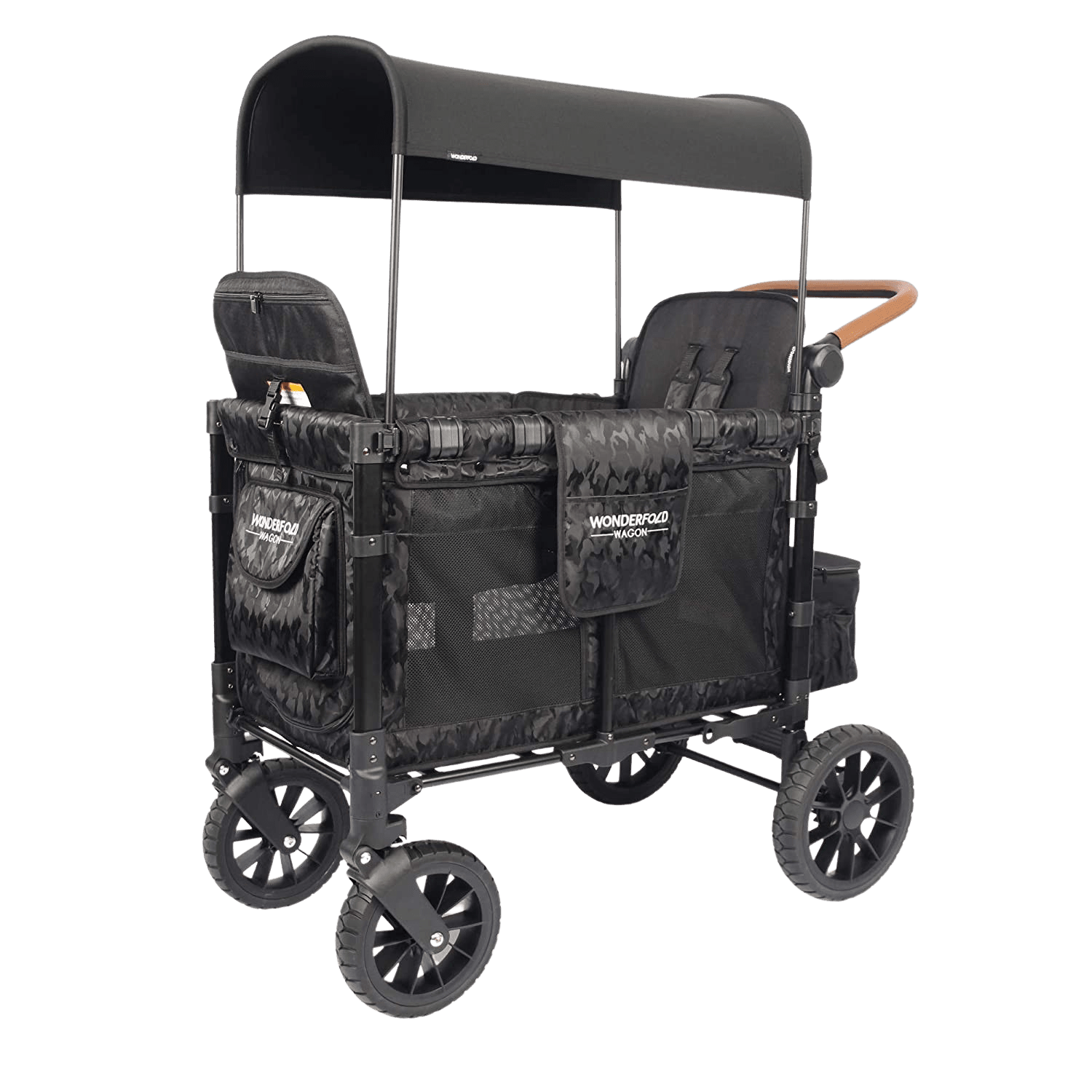 WonderFold W2 Luxe Push/Pull 2-Passenger Stroller Wagon Black Camo New