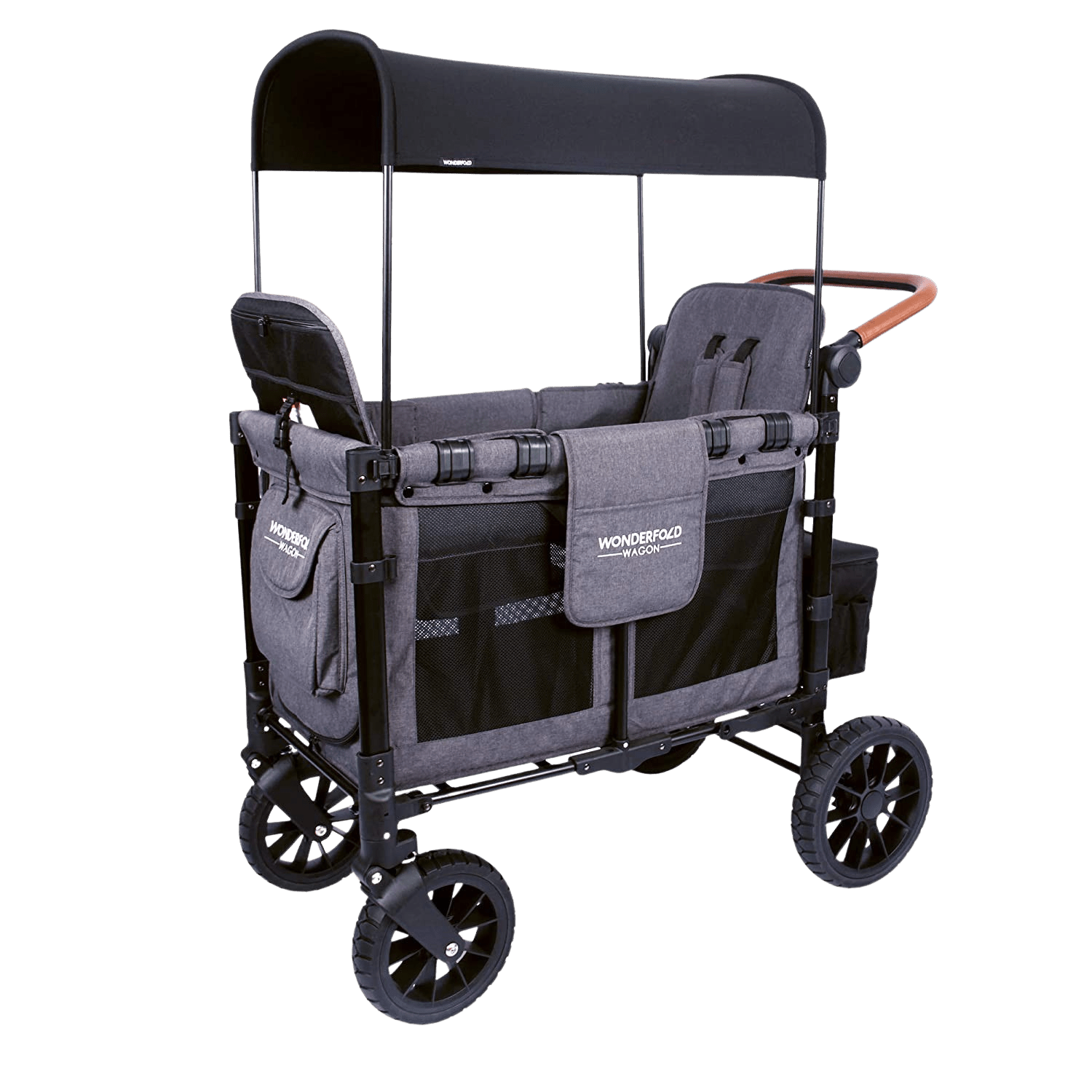 WonderFold W2 Luxe Push/Pull 2-Passenger Stroller Wagon Gray New