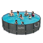 Summer Waves P4A01648B Elite 16ft x 48in Above Ground Frame Swimming Pool Set - 253235