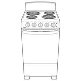 HOTPOINT 20" Electric Free-Standing Front-Control Electric Range - RAS200DMWW-KT