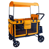 WonderFold W4 Elite Push/Pull 4-Passenger Quad Stroller Wagon Orange New