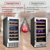 Bodega cooler 15 Inch Wine Cooler 28 Bottle Dual Zone Wine Refrigerator - JC-85B-WIFI