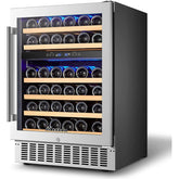 AAOBOSI 24 Inch Dual Zone Wine Cooler 46 Bottle Wine Refrigerator - JC-145B
