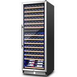 BODEGA AAOBOSI 24" Free Standing 154 Bottles Wine Cooler in Stainless Steel with Wood Shelves - YC-408B