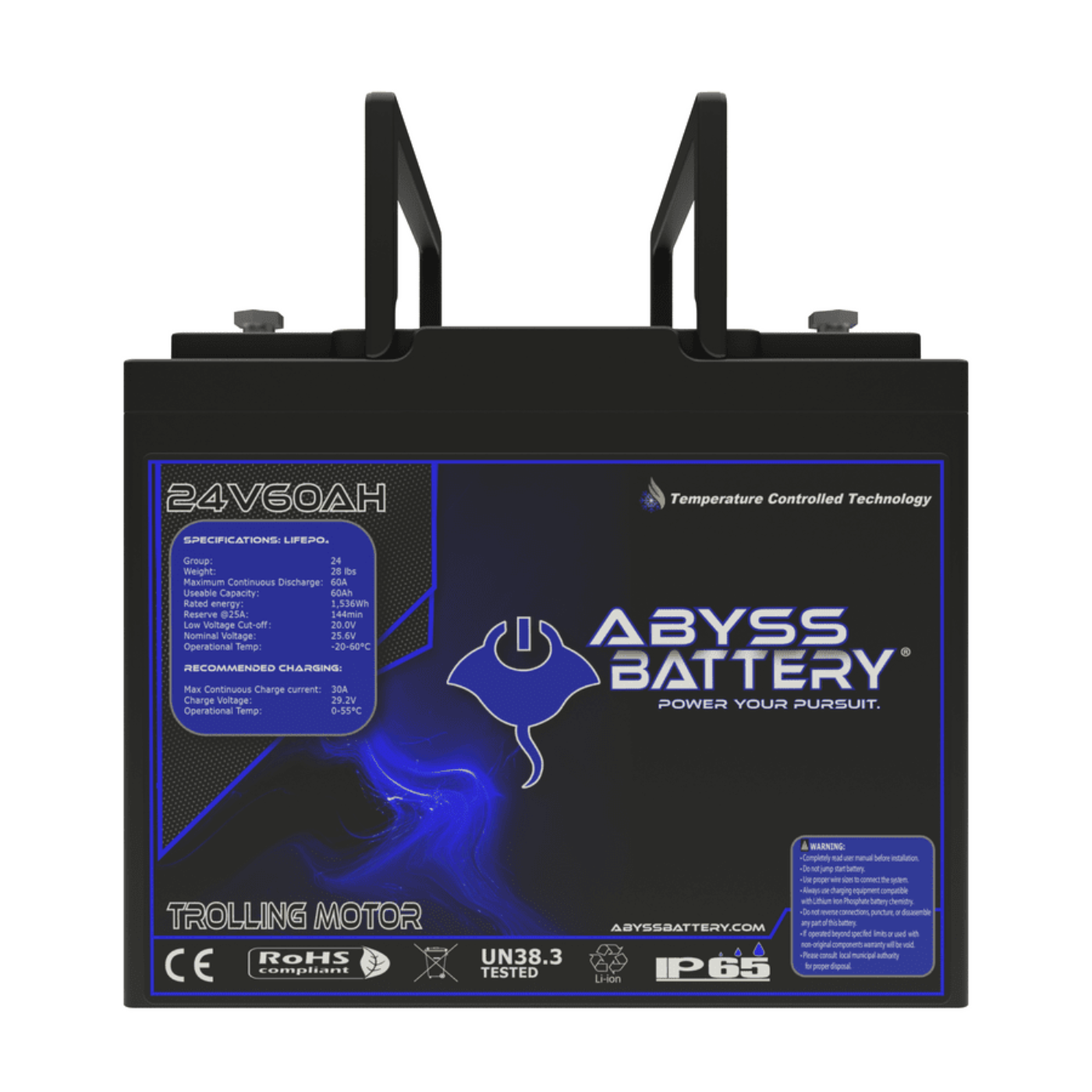 Abyss Battery 24v 60ah Lithium Trolling Motor Battery - AB-24V60-BT