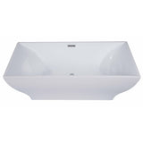ALFI 67" Rectangular White Freestanding Acrylic Soaking Bathtub AB8840