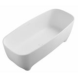 ALFI 67" White Matte Solid Surface Freestanding Resin Bathtub - AB9980