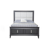 Alpine Lorraine Standard King Storage Footboard Platform Bed, Dark Grey - 8171-07EK