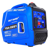 BILT HARD Generator 2500 Watt, Quiet Inverter Portable Generator 80cc 4 Stroke Engine, 120V AC Duplex Receptacle and 12V DC Output, Outdoor Generators for Home Backup Use and RV Ready - TGA-0251