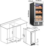 BODEGAcooler 546 Count Electric Cigar Humidor Wineador in Stainless Steel with Wood Shelves - JC-85AXJG