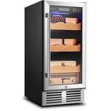 BODEGAcooler 546 Count Electric Cigar Humidor Wineador in Stainless Steel with Wood Shelves - JC-85AXJG