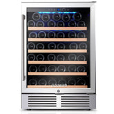 BODEGAcooler 24" 46 Bottles Wine Cooler in Stainless Steel with Wood Shelves - JC-145A-US
