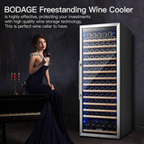 BODEGAcooler 24" Free Standing 154 Bottles Wine Cooler Single Zone - 408A