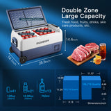 BODEGAcooler 38qt/36L T36 Dual Zone 12V Portable Car Fridge - T36+T36 Cover