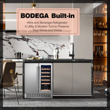BODEGAcooler 24" Wine and Beverage Fridge Dual Zone 18 Bottles and 57 Cans - YC120-2D-1