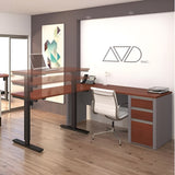 Bestar Connexion L-Desk with Electric Height Adjustable Table