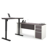 Bestar Pro-Linea L-Desk with Electric Height Adjustable Table