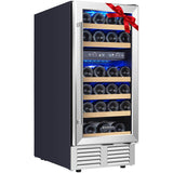 Bodega cooler 15 Inch Wine Cooler 28 Bottle Dual Zone Wine Refrigerator - JC-85B-WIFI