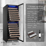 BODEGAcooler 24" Free Standing 174 Bottles Wine Cooler Dual Zone - JC-428B