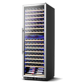 AAOBOSI 24" Free Standing 176 Bottles Wine Cooler in Stainless Steel with Wood Shelves - YC-510B