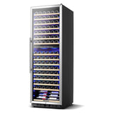 AAOBOSI 24" Free Standing 176 Bottles Wine Cooler in Stainless Steel with Wood Shelves - YC-510B