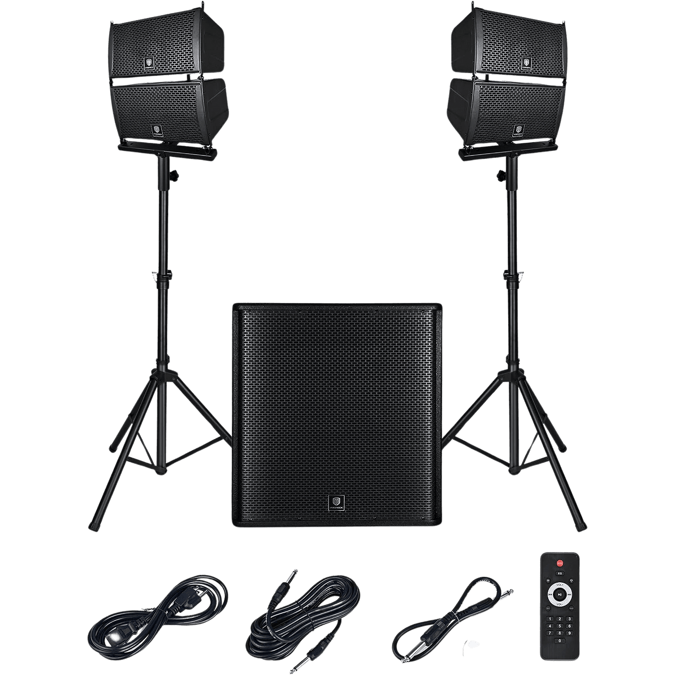 Proreck PA Speaker System 4000W Combo 4 Line Array Speakers and 18" Subwoofer with Bluetooth and Remote New - CLUB-4000