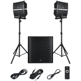 Proreck PA Speaker System 4000W Combo 4 Line Array Speakers and 18" Subwoofer with Bluetooth and Remote New - CLUB-4000