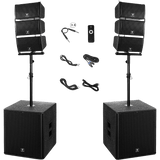 Proreck PA Speaker System 8000W Combo 6 Line Array Speakers and 18" Subwoofer with Bluetooth and Remote New - CLUB-8000