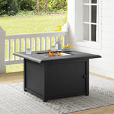 Crosley Dante 41 7/8 Inch Metal Fire Table - Black - CO9014-BK