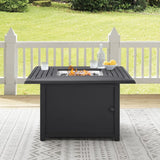 Crosley Dante 41 7/8 Inch Metal Fire Table - Black - CO9014-BK