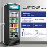 BODEGAcooler Commercial Glass Door Display Refrigerator Merchandiser 12.5 Cu. Ft - SS-P360WD