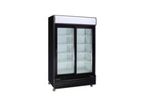 Kool-It KSM-42 | 52" Wide 2 Slide Door Black Merchandiser Refrigerator - KSM-42