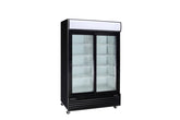 Kool-It KSM-42 | 52" Wide 2 Slide Door Black Merchandiser Refrigerator - KSM-42