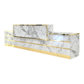 Whale Spa - Gold and Marble Reception Desk Straight