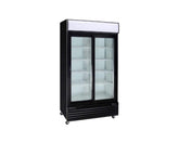 Kool-It KGM-42 | 52" Wide 2 Swing Door Black Merchandiser Refrigerator - KGM-42