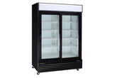 Kool-It KSM-50 | 52" Wide 2 Slide Door Black Merchandiser Refrigerator - KSM-50