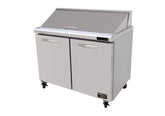 Kool-It KSTM-48-2 | 48" Wide 2 Door Mega Top Sandwich Prep Table - KSTM-48-2
