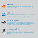 Air-Con Blue Hyper 12000 BTU 24 SEER Hyper Heat Mini Split Air Conditioner 15ft Lineset & Wiring