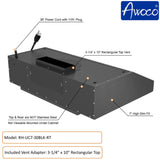 Awoco RH-UC7 30” Under Cabinet 7” High Stainless Steel Black Range Hood, 6 Speeds with Gesture Sensing Touch Control Panel, 900 CFM with Remote Control, 5W LED Light Bar - RH-UC7-30BLK-6