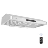 Awoco RH-UC7 36” Under Cabinet 7” High Stainless Steel Range Hood, 6 Speeds with Gesture Sensing Touch Control Panel, 900 CFM with Remote Control, 5W LED Light Bar - RH-UC7-36-6