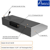 Awoco RH-UC7 36” Under Cabinet 7” High Stainless Steel Range Hood, 6 Speeds with Gesture Sensing Touch Control Panel, 900 CFM with Remote Control, 5W LED Light Bar - RH-UC7-36-6