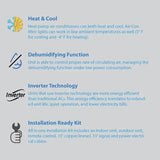 Air-Con Blue Series 3 12000 BTU 20 SEER Mini Split Air Conditioner 15ft Lineset & Wiring