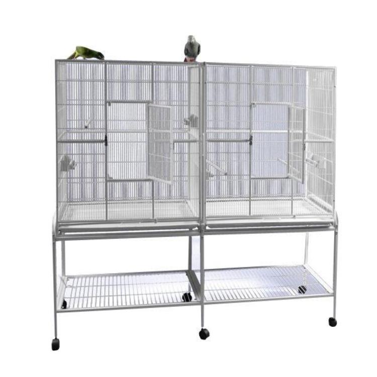 A&E Double Flight Cage with Divider - AE-DFC6421BLK