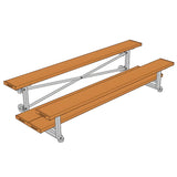 Bleacher - 7-1/2 ft. (2 Row - Double Foot Plank) - Tip & Roll - BLDP-375TRGPC